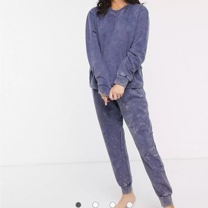 ASOS DESIGN Lounge Acid Wash Sweat & Jogger Set